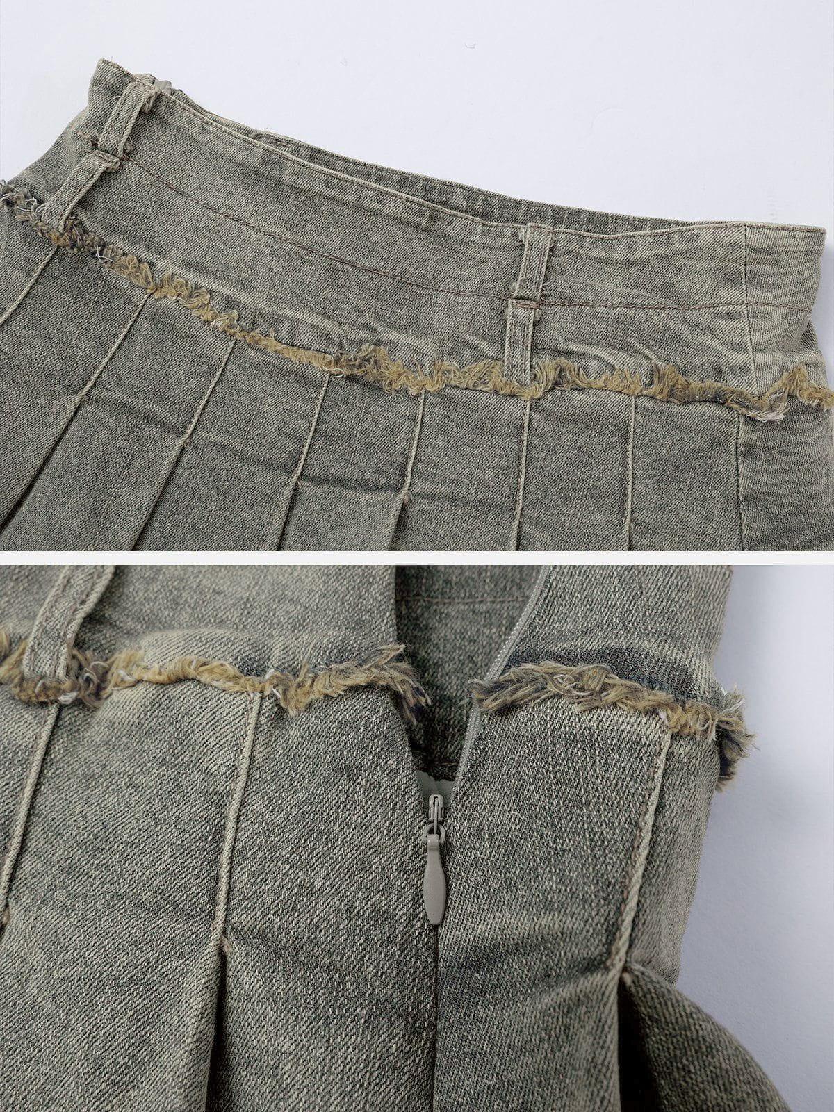 Aelfric Eden Fringe Double Zip Up Denim Jacket Female Product Image