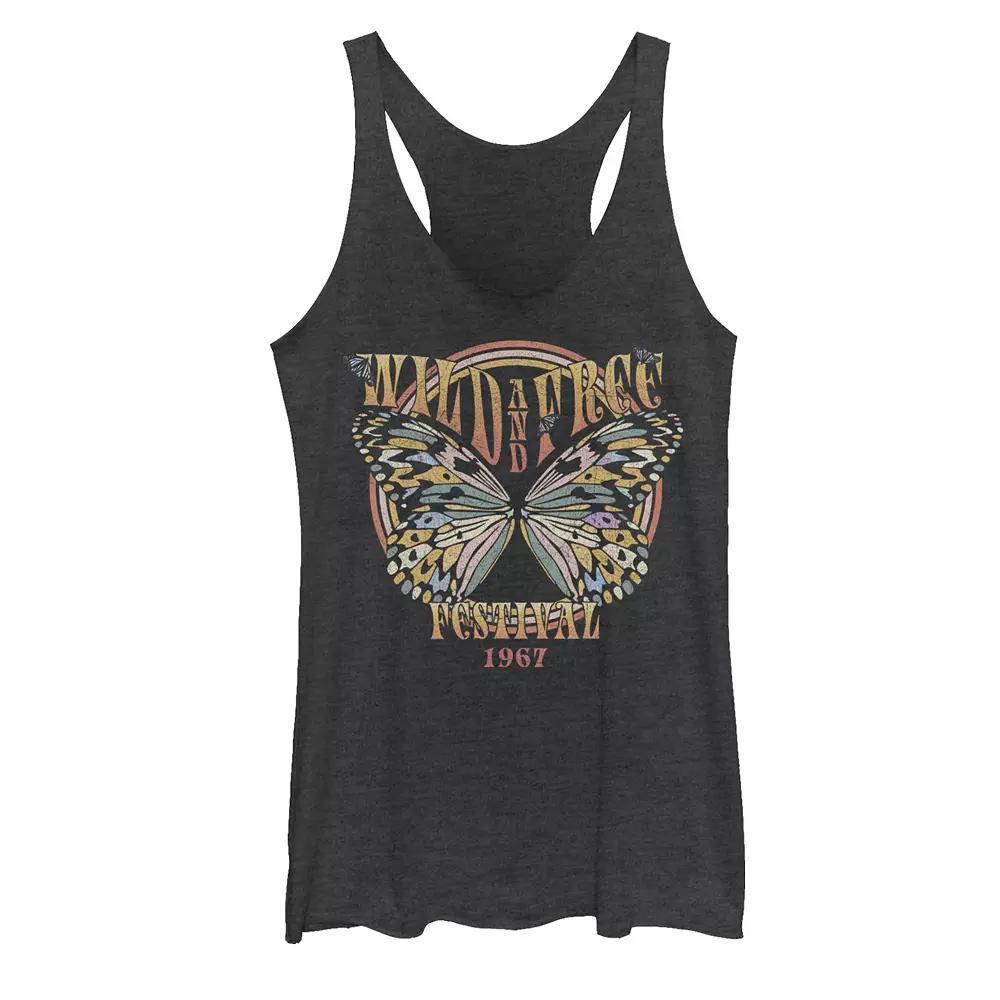 Juniors "Wild And Free Festival" Butterfly Tank Top, Girl's,  Product Image