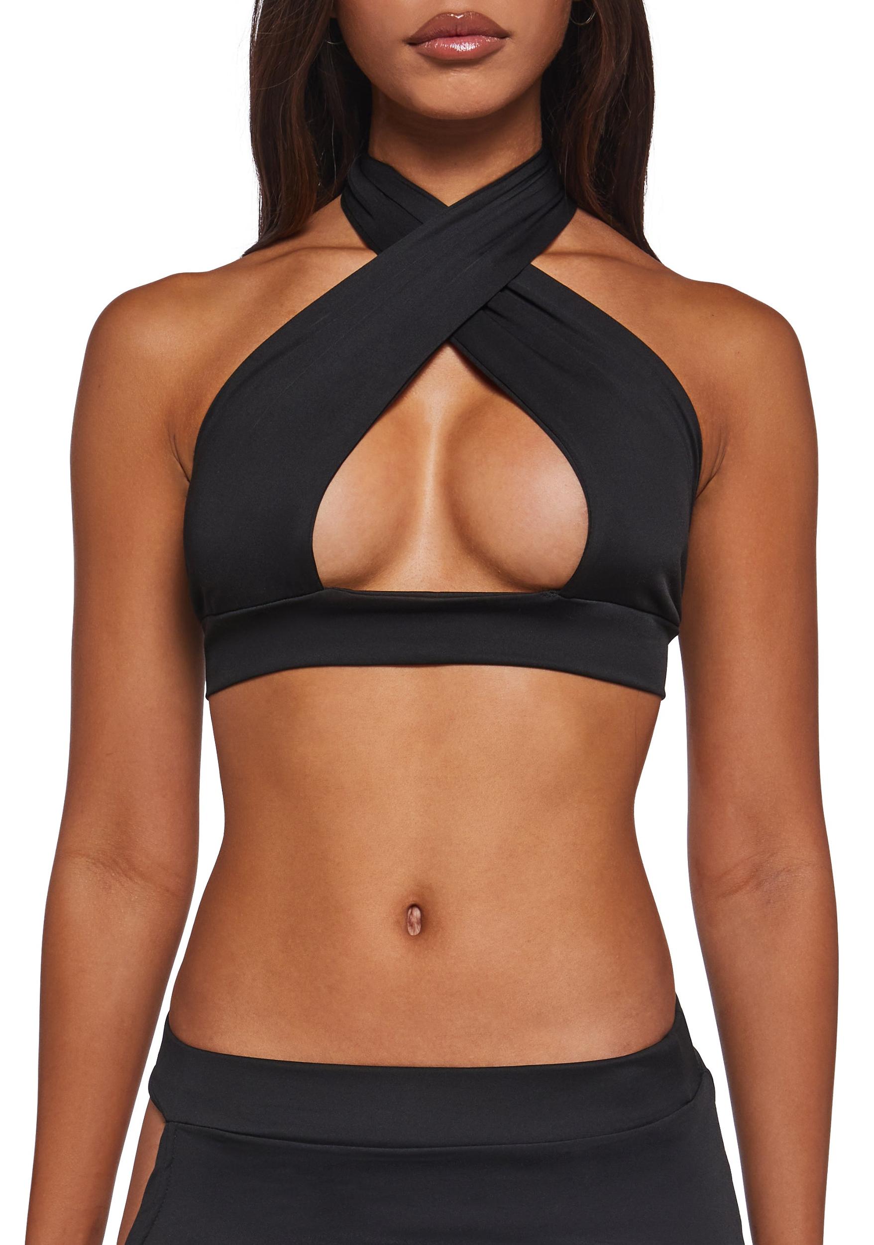 Cut Out Halter Top And Maxi Skirt Set - Black Product Image