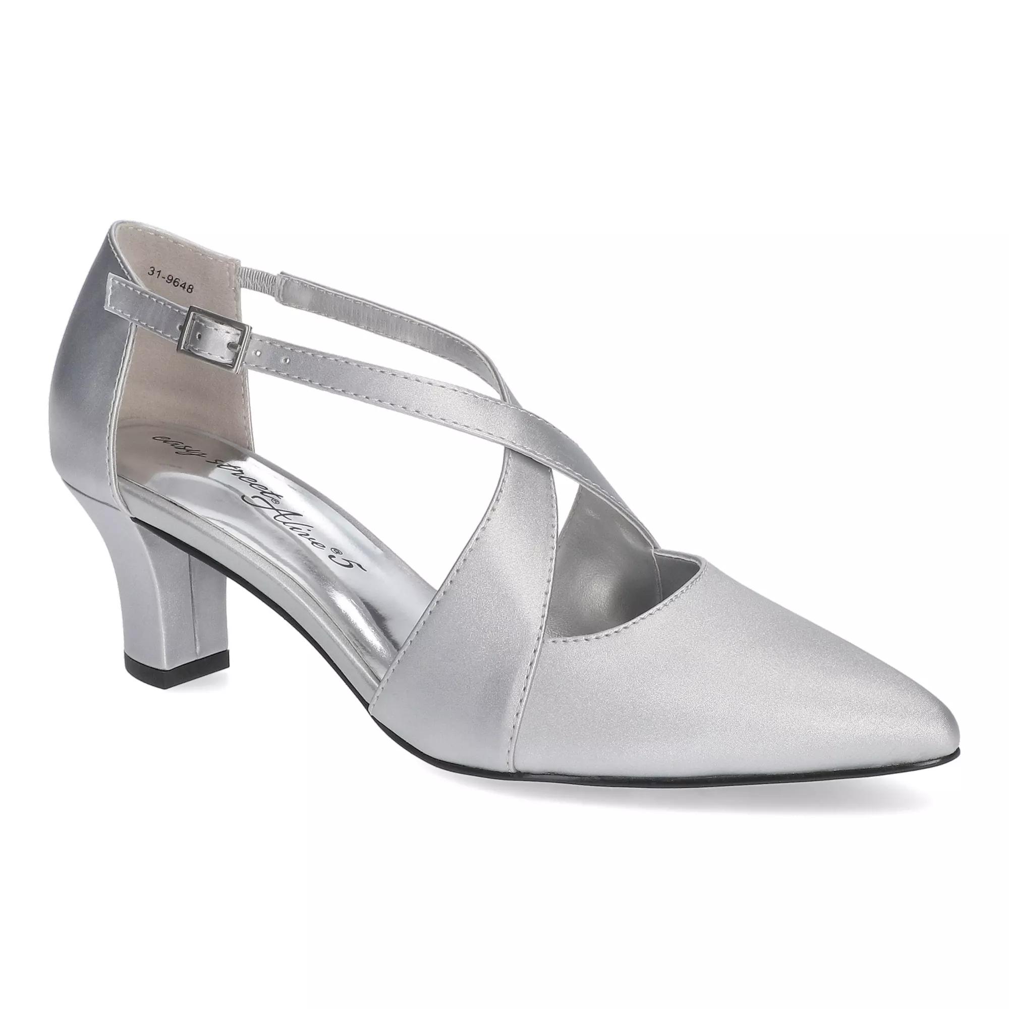 Easy Street Elegance Women's Slingback Pumps, Size: 10, Silver Satin Product Image