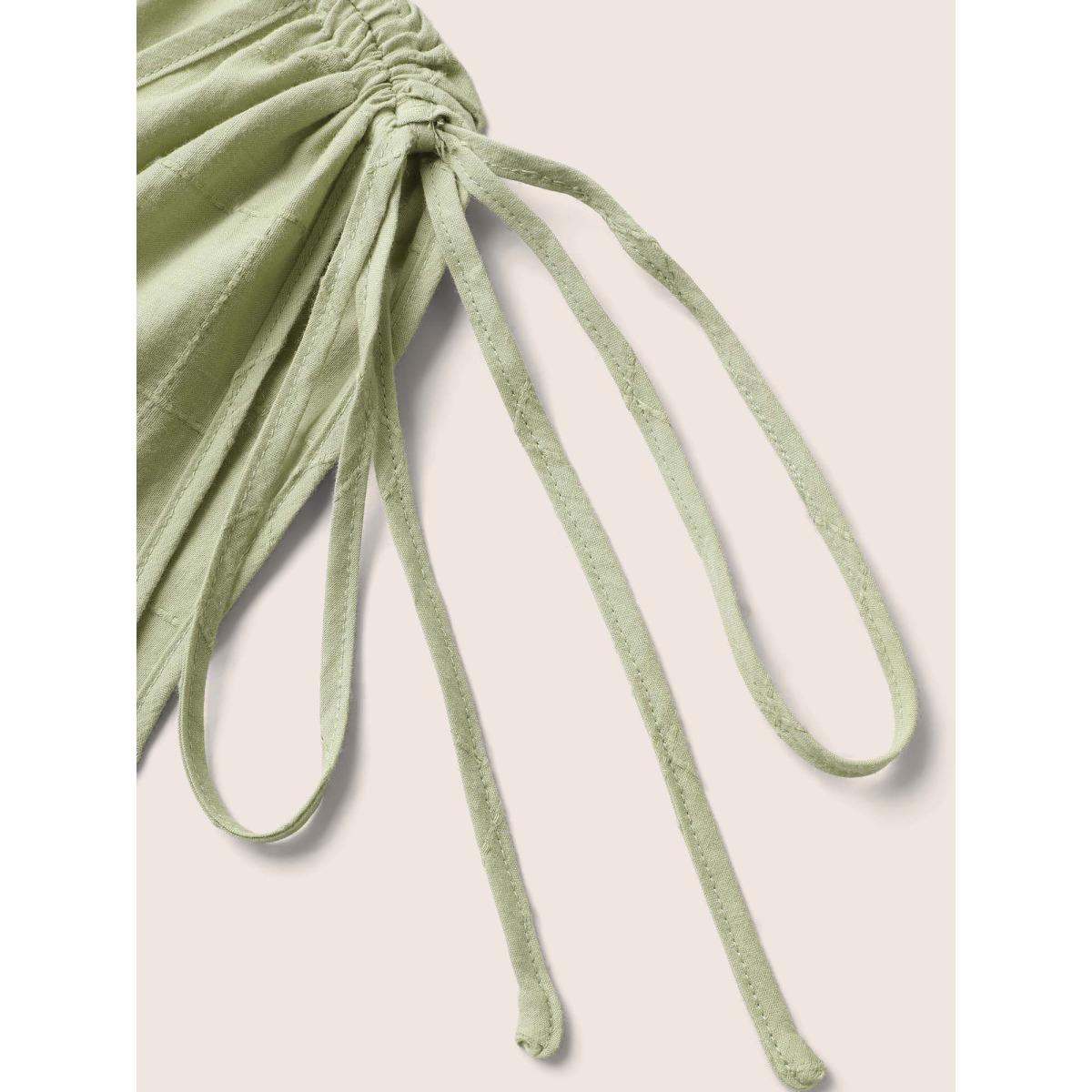 Plus Size V Neck Solid Textured Drawstring Midi Dress Palemauve Women Casual Texture V-neck Sleeveless Curvy BloomChic 22-24/3X Product Image