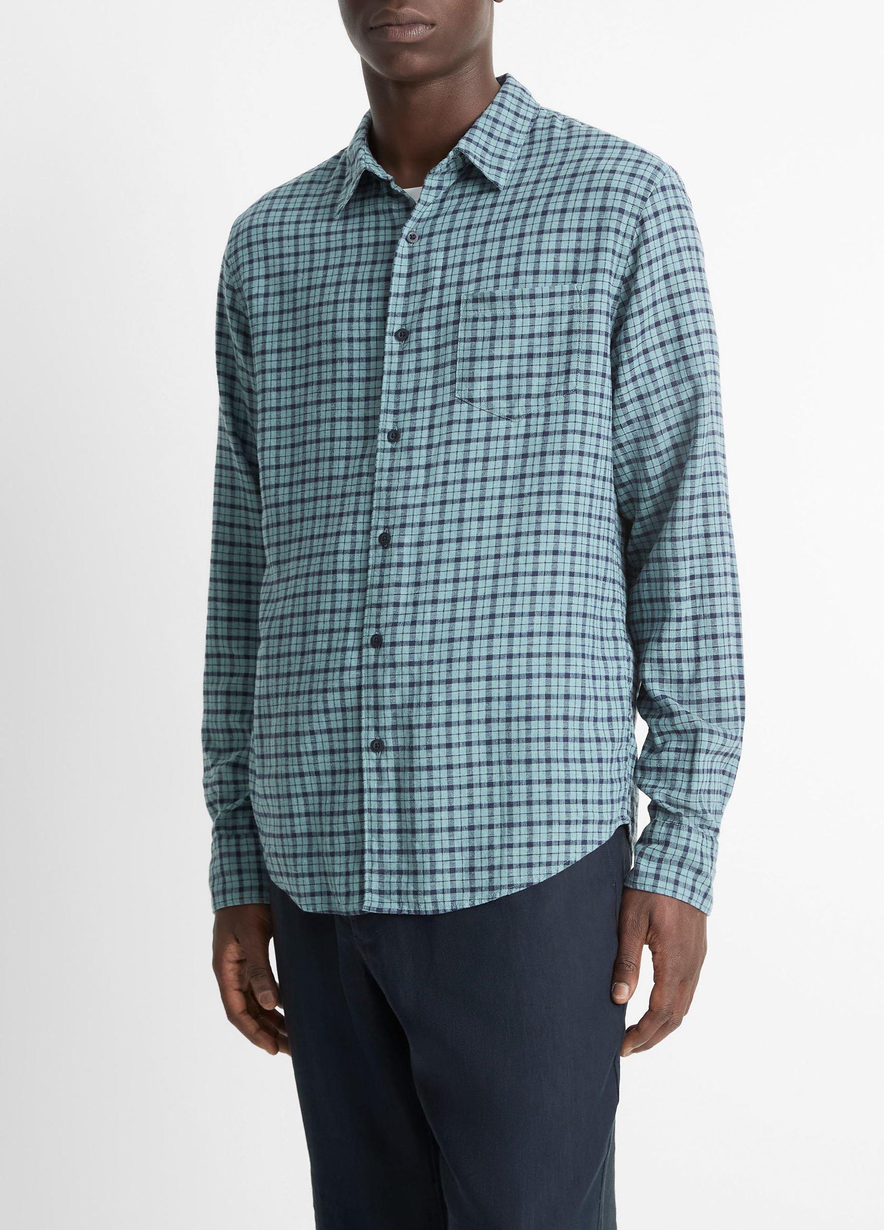Pico Plaid Linen-Blend Button-Front Shirt Product Image