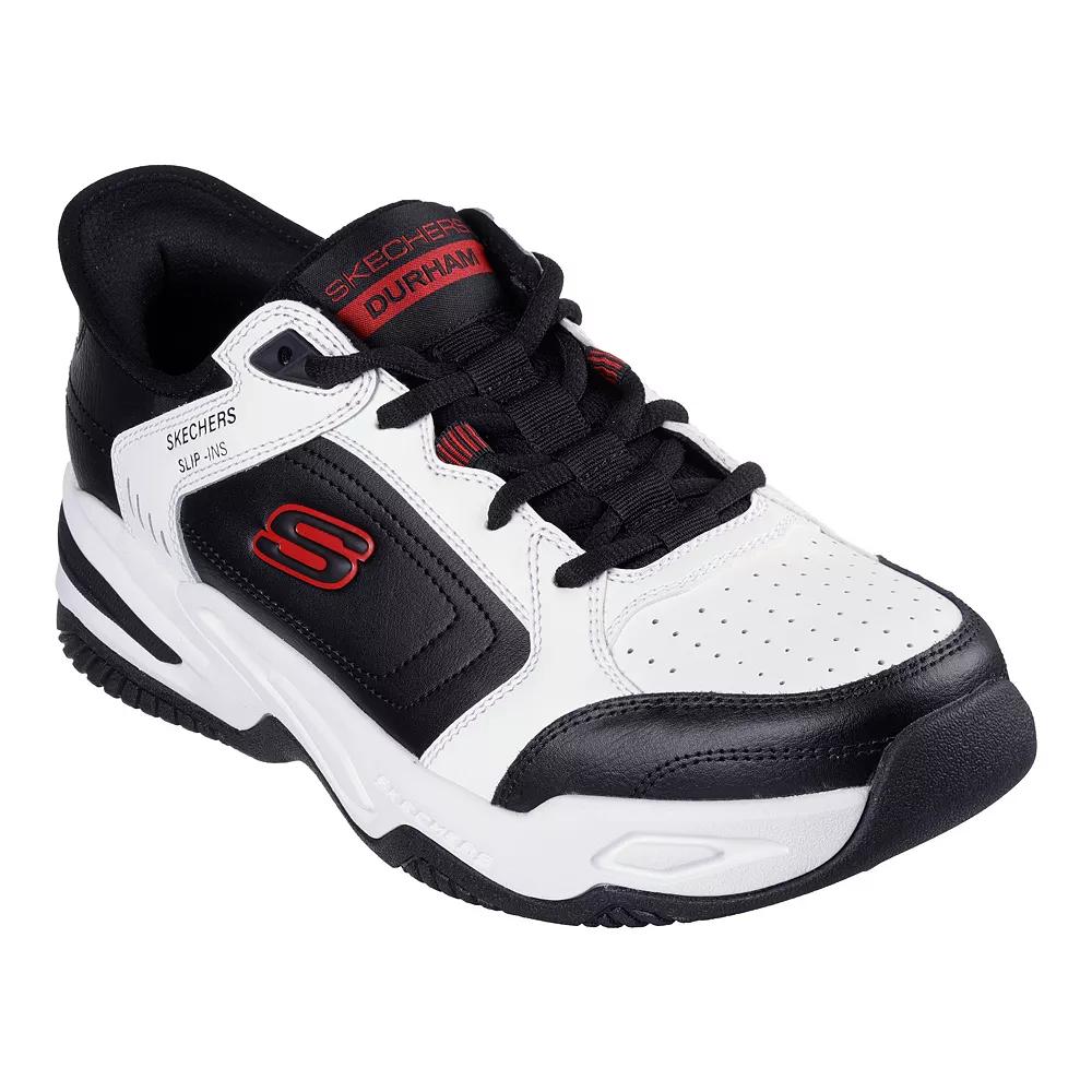 Skechers Hands Free Slip-ins® Relaxed Fit® Durham Delvor Men's Shoes, Size: 9.5, White Black Red Product Image