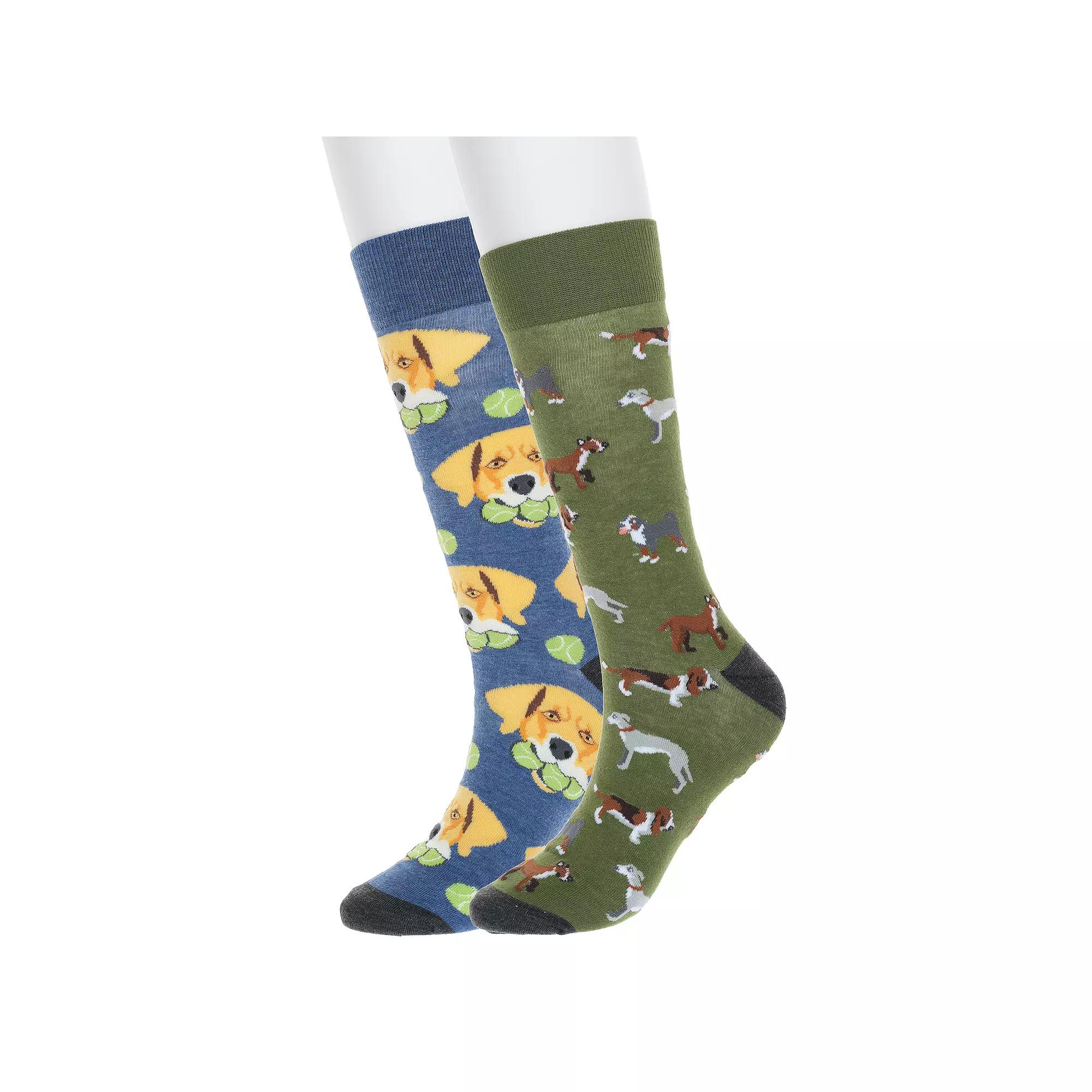 Men's Twisted Toes 2-Pack Novelty Socks, Hounds Product Image