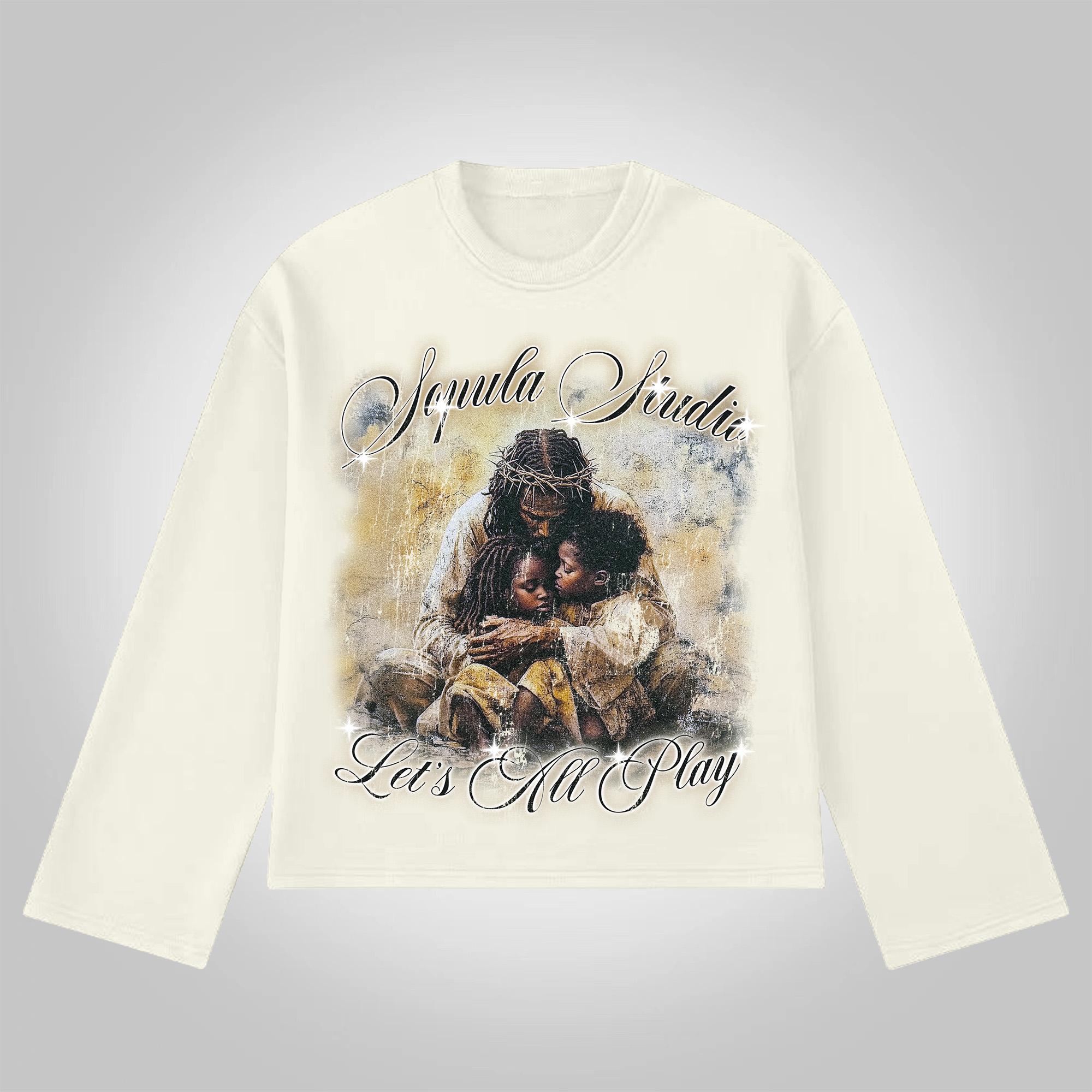 Sopula God Is Always There Retro Make Vintage Graphics Cotton Long Sleeve T-Shirt Product Image