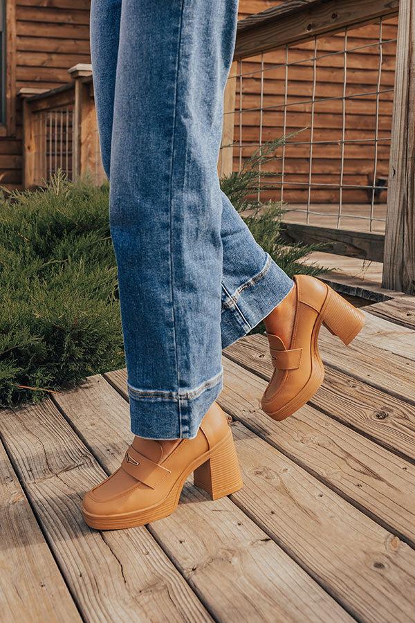 The Camille Faux Leather Loafer Heel Product Image