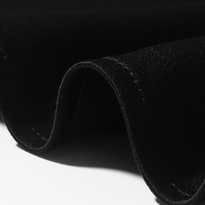 Black Triacetate Gathered Waist V-Neck Midi Dress Product Image