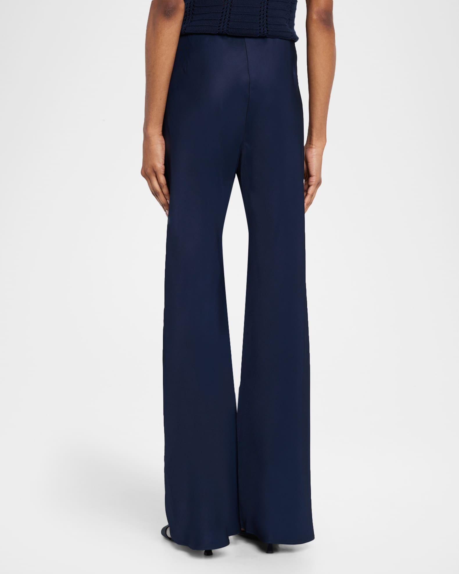 Rio Bias-Cut Satin Flare Pants Product Image