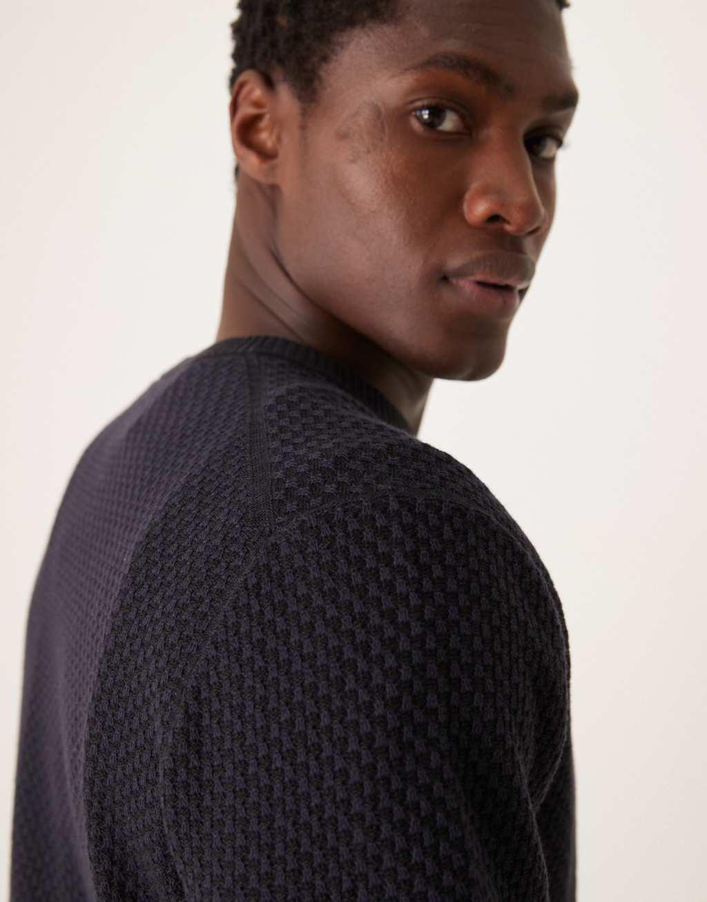Calvin Klein two tone knit sweater in black Product Image