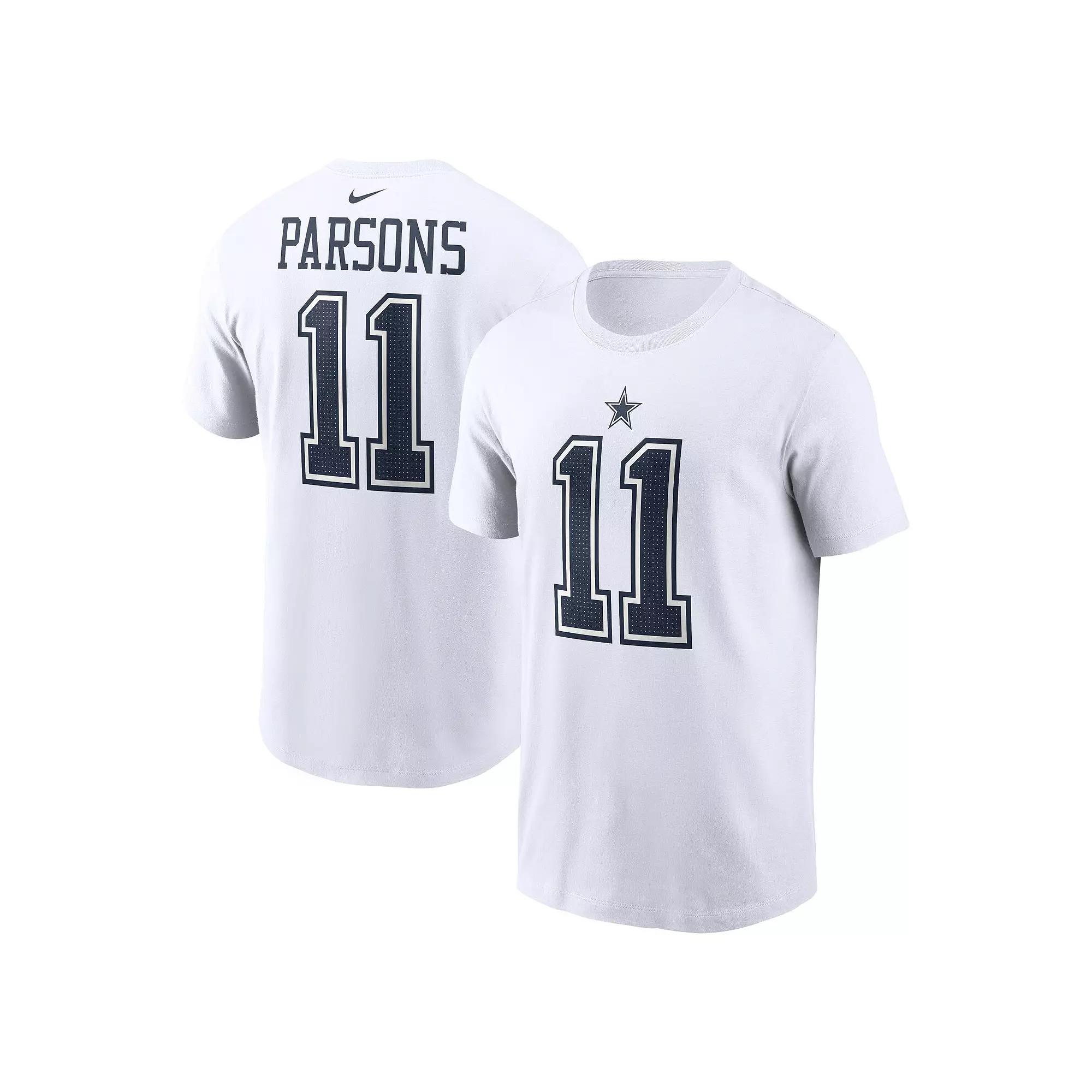 Men's Nike Micah Parsons  White Dallas Cowboys  Player Name & Number T-Shirt, Size: Large Product Image