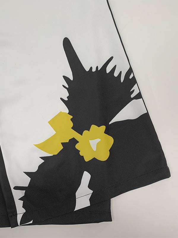 High Waisted Loose Flower Print Pants Trousers Product Image