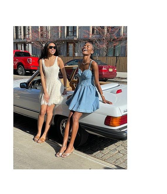 Steve Madden Rhonda Sweetheart Bustier Fit & Flare Denim Mini Dress Product Image