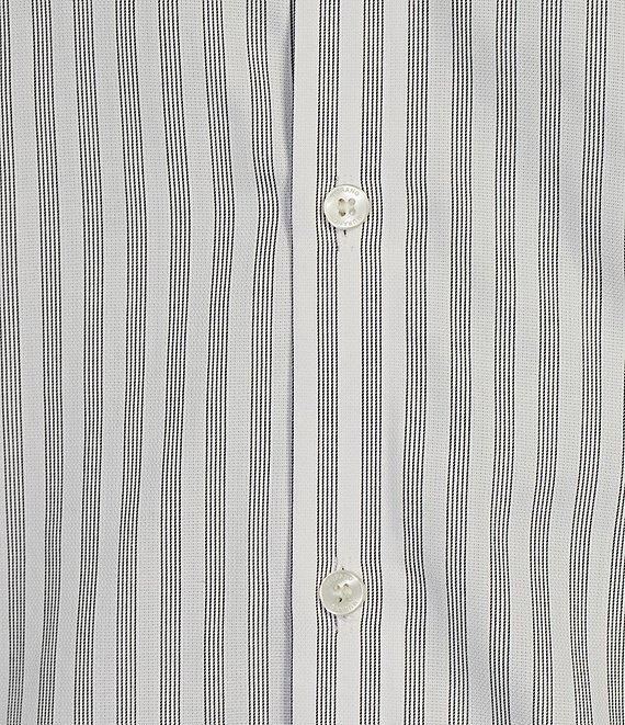 Murano Slim Fit Stripe Pattern Long Sleeve Woven Shirt Product Image