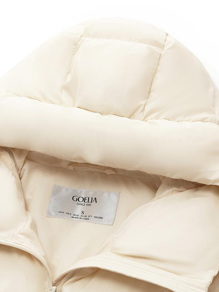 Cropped Hooded Goose Down Jacket Product Image