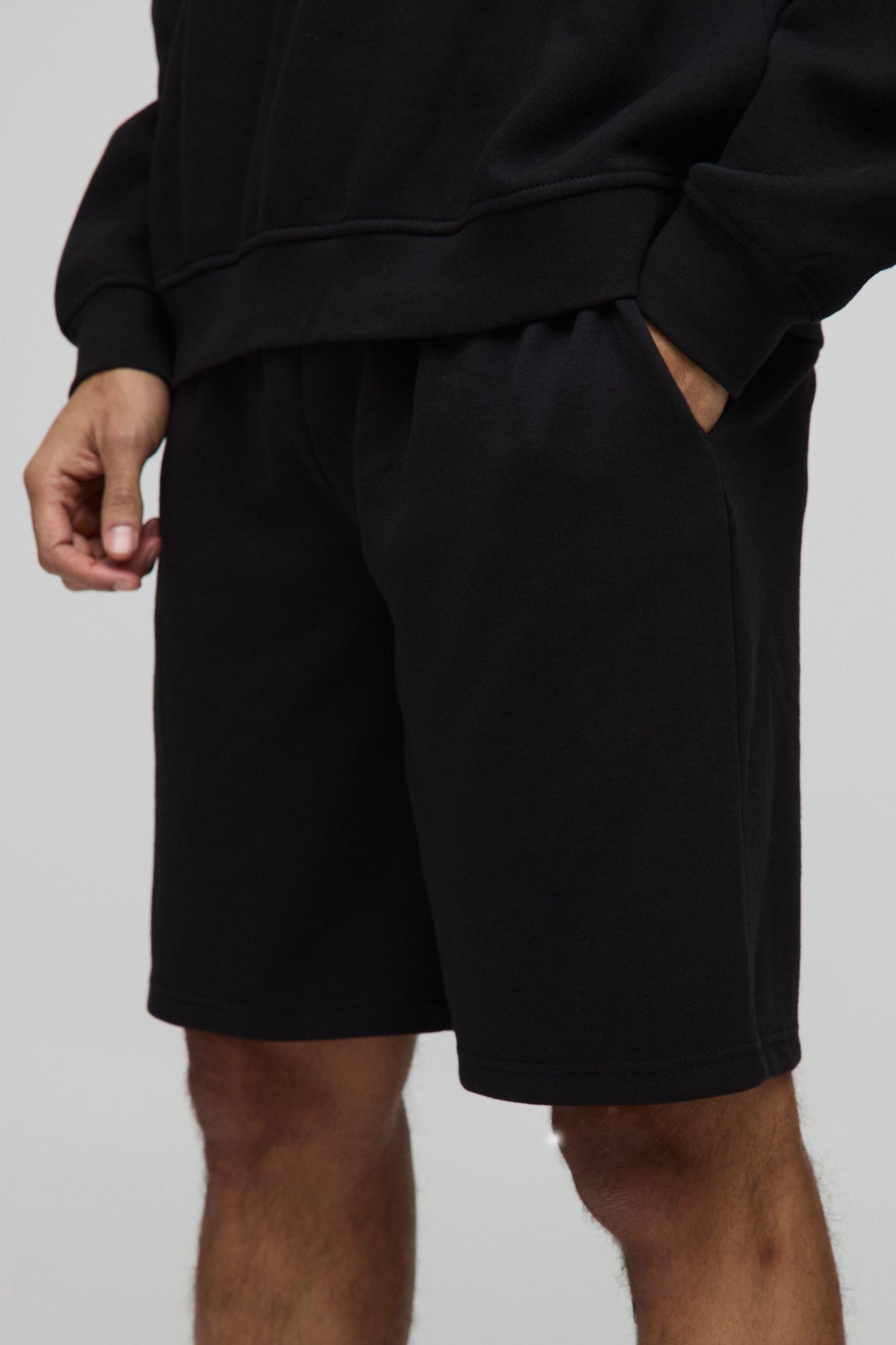 Oversized Heavyweight Interlock Shorts | boohooMAN USA Product Image