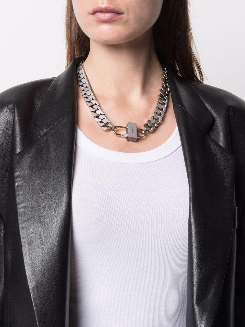 silver-tone curb-chain necklace Product Image
