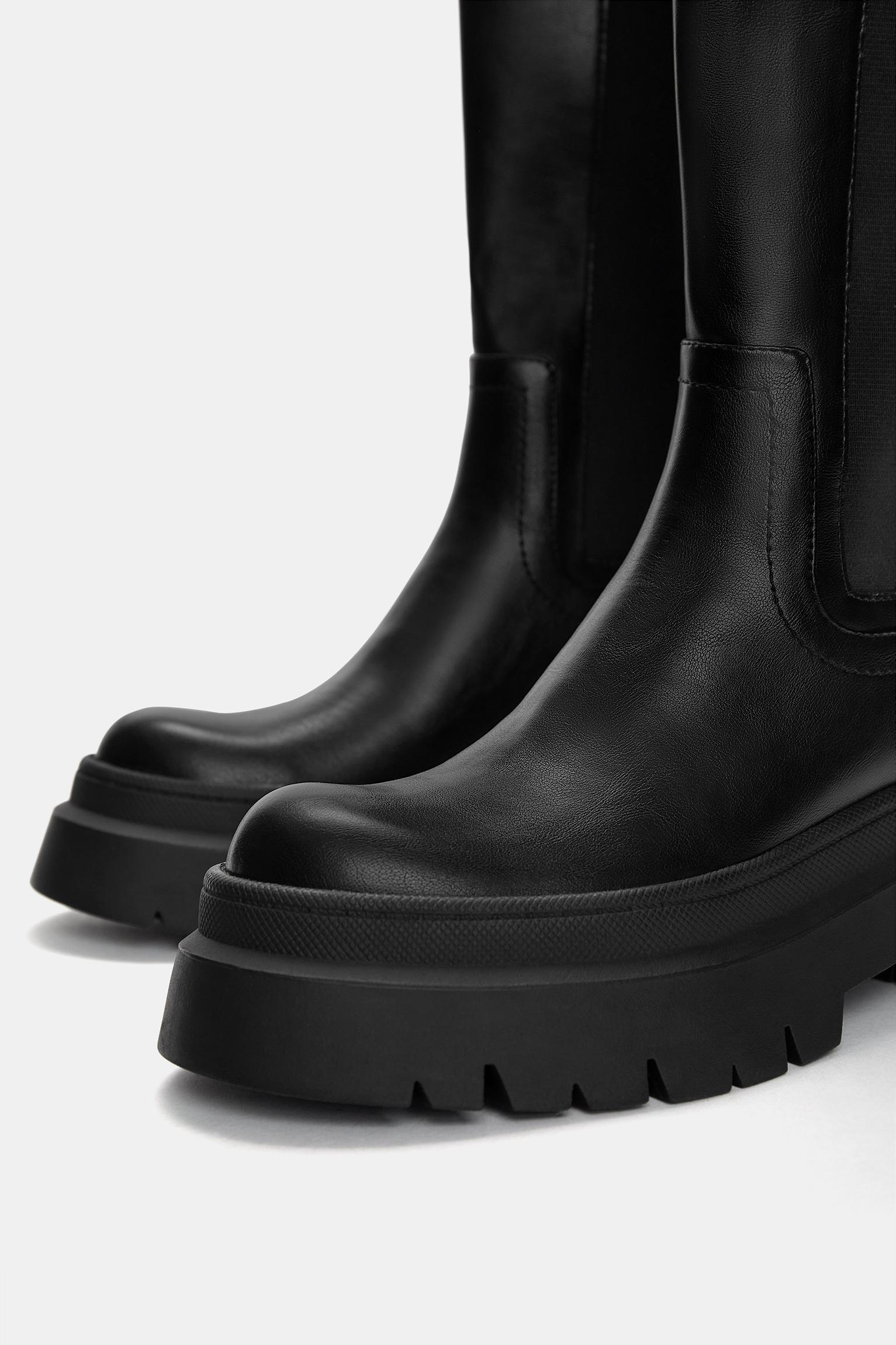 Chunky stretch knee-high boots Product Image