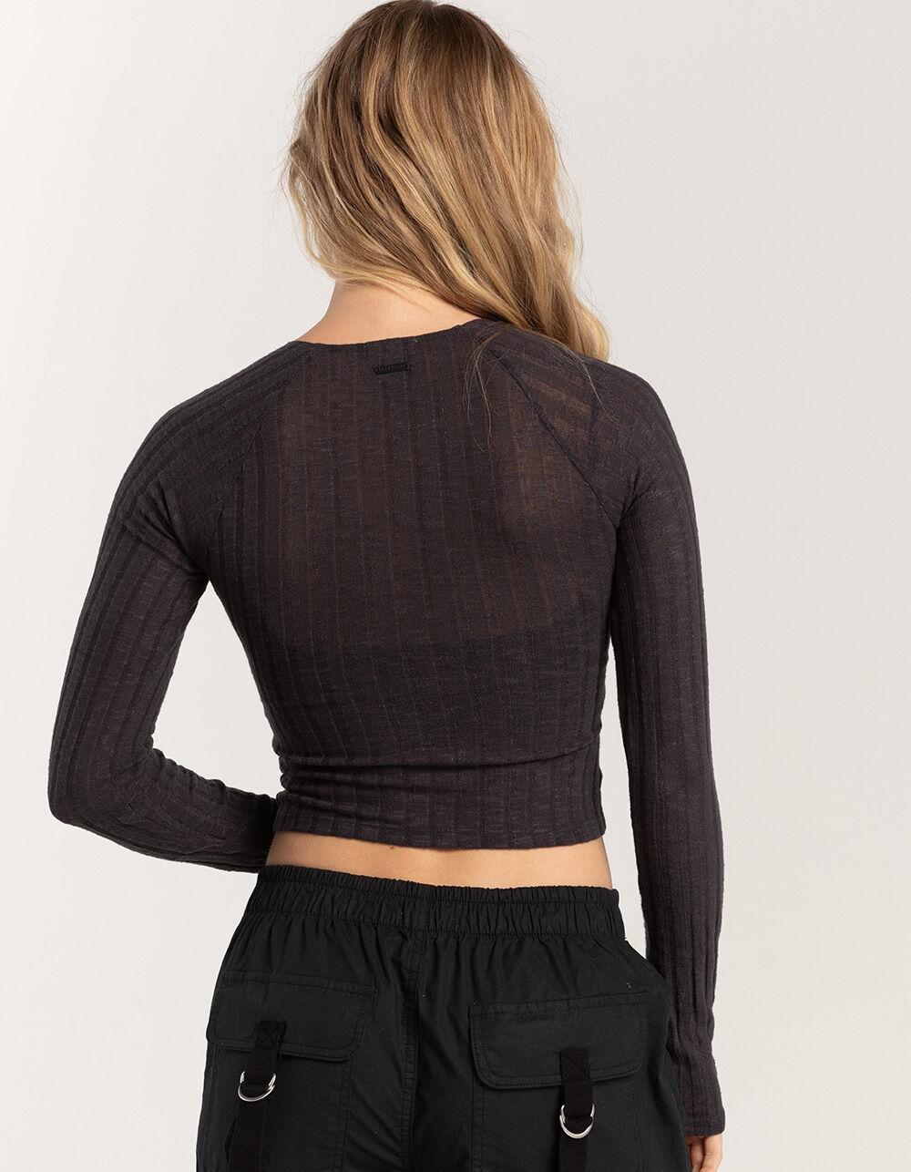 BILLABONG Just A Flirt Womens Long Sleeve Knit Top - OFF-BLACK Product Image