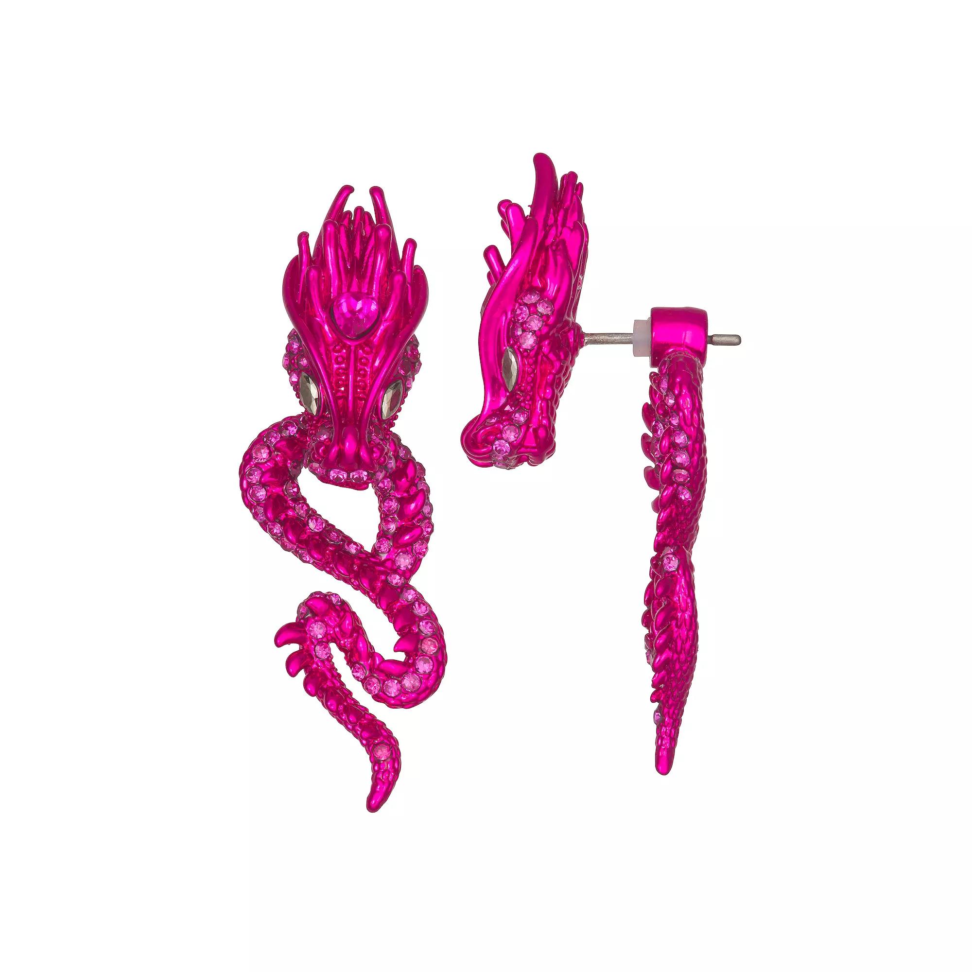 Simply Vera Vera Wang Dragon Front-Back Earrings, Women's, Pink Product Image