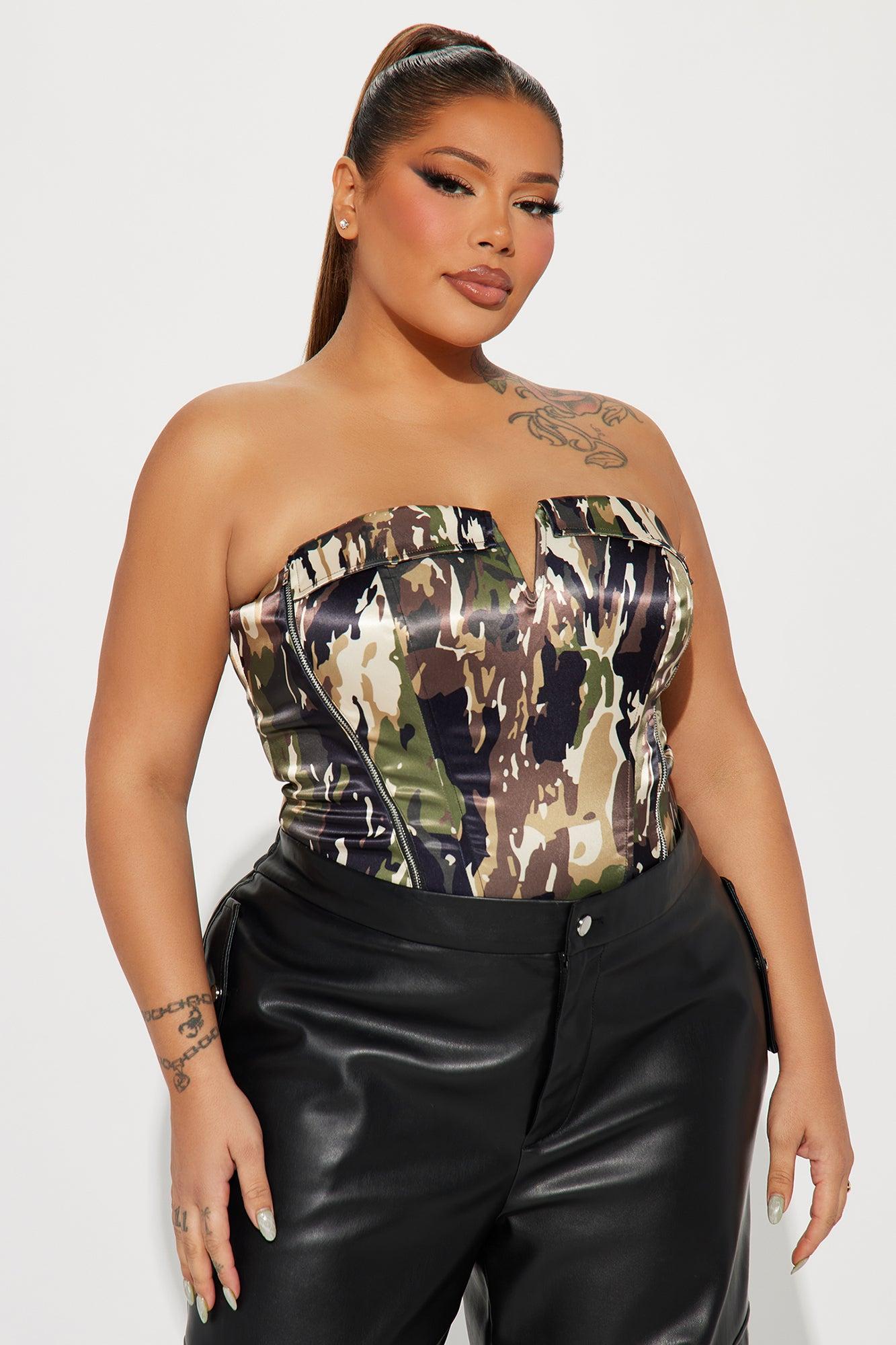 Undercover Baddie Camo Bodysuit - Camouflage Product Image