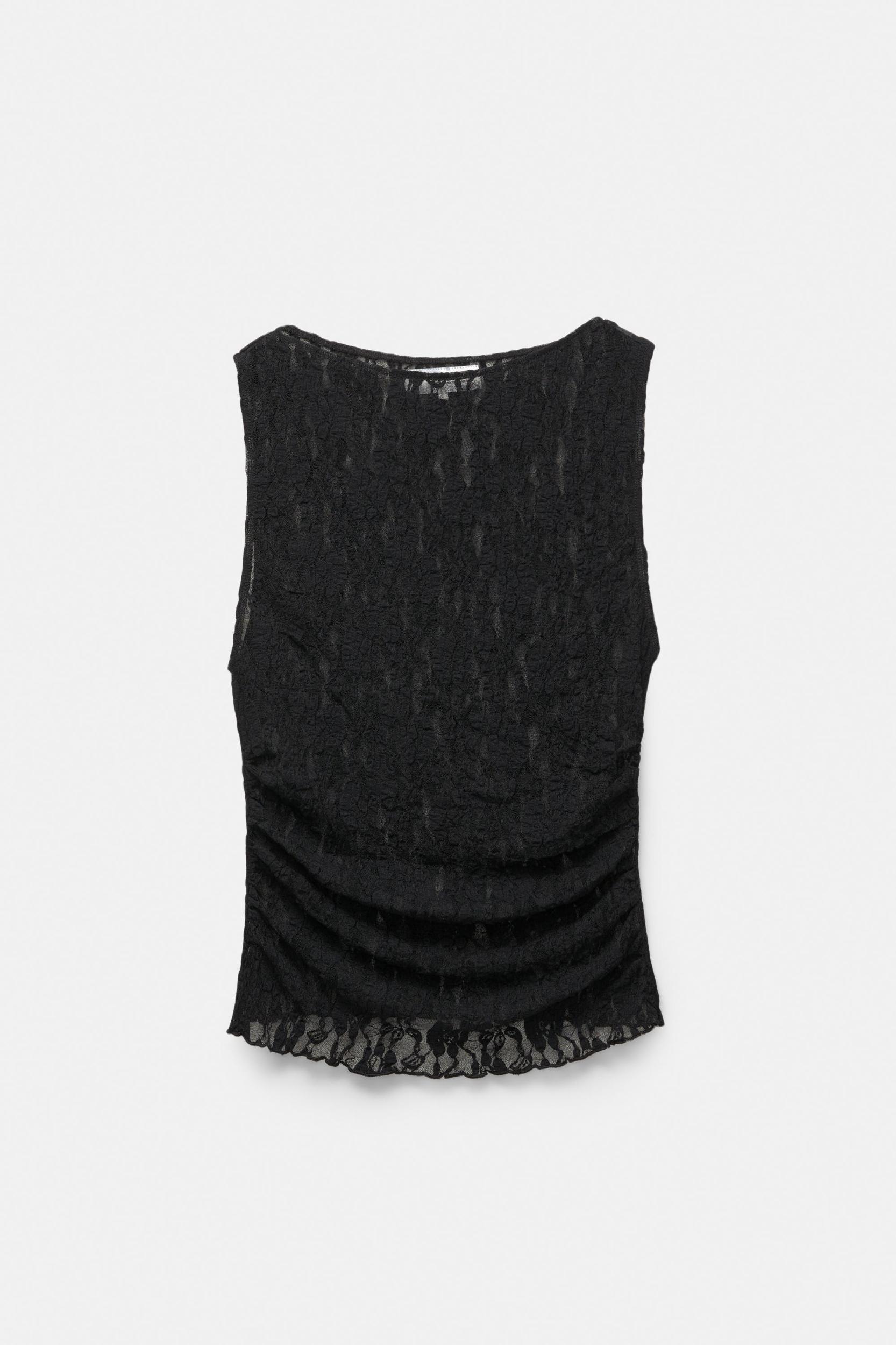 Lace top with gathered sides Product Image