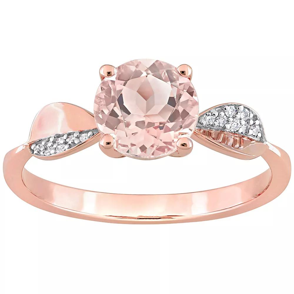 Stella Grace 14k Rose Gold Morganite & Diamond Accent Engagement Ring, Women's,  Product Image