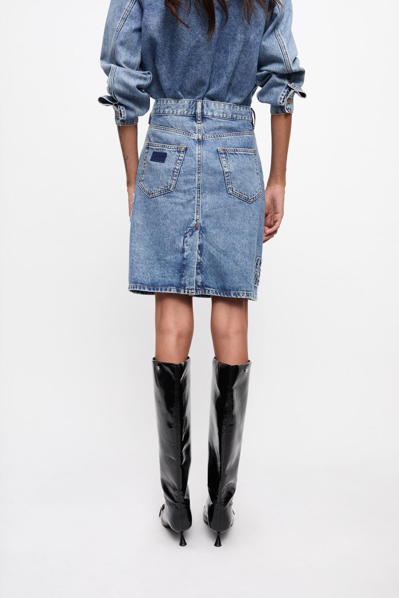 Blue Denim Skirt Product Image