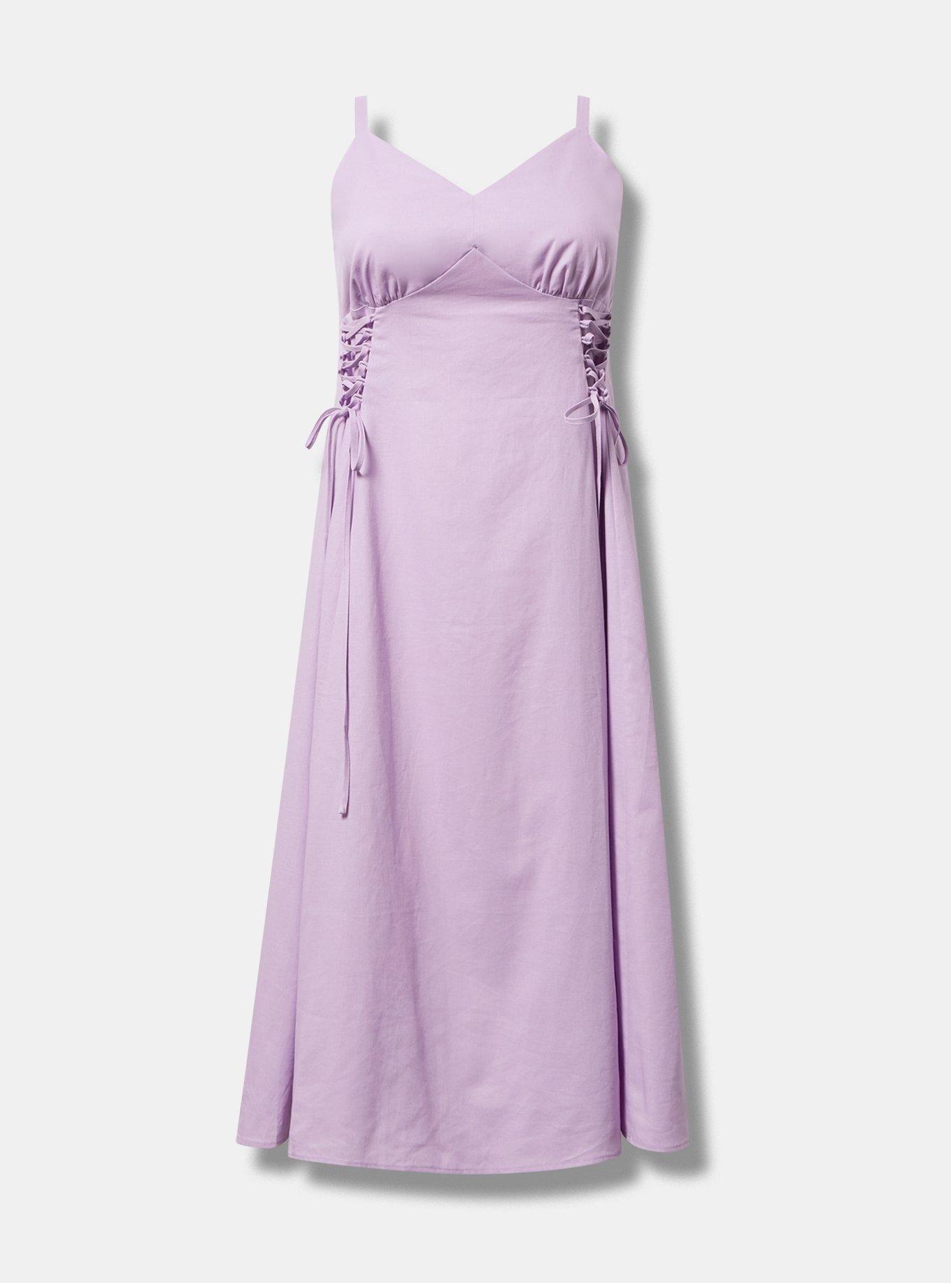 Lace-Up Tea Length Dress Product Image