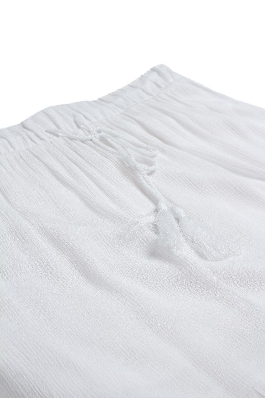 White Tassel Drawstring Maxi Skirt Product Image