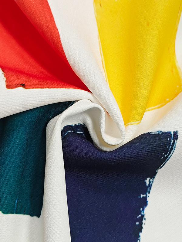 A-Line Loose Contrast Color Pockets Split-Side Round-Neck Midi Dresses Product Image