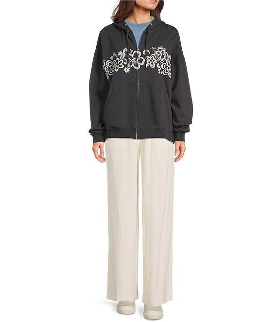 Roxy Lineup Long Sleeve Oversized Fleece Sweatshirt Product Image