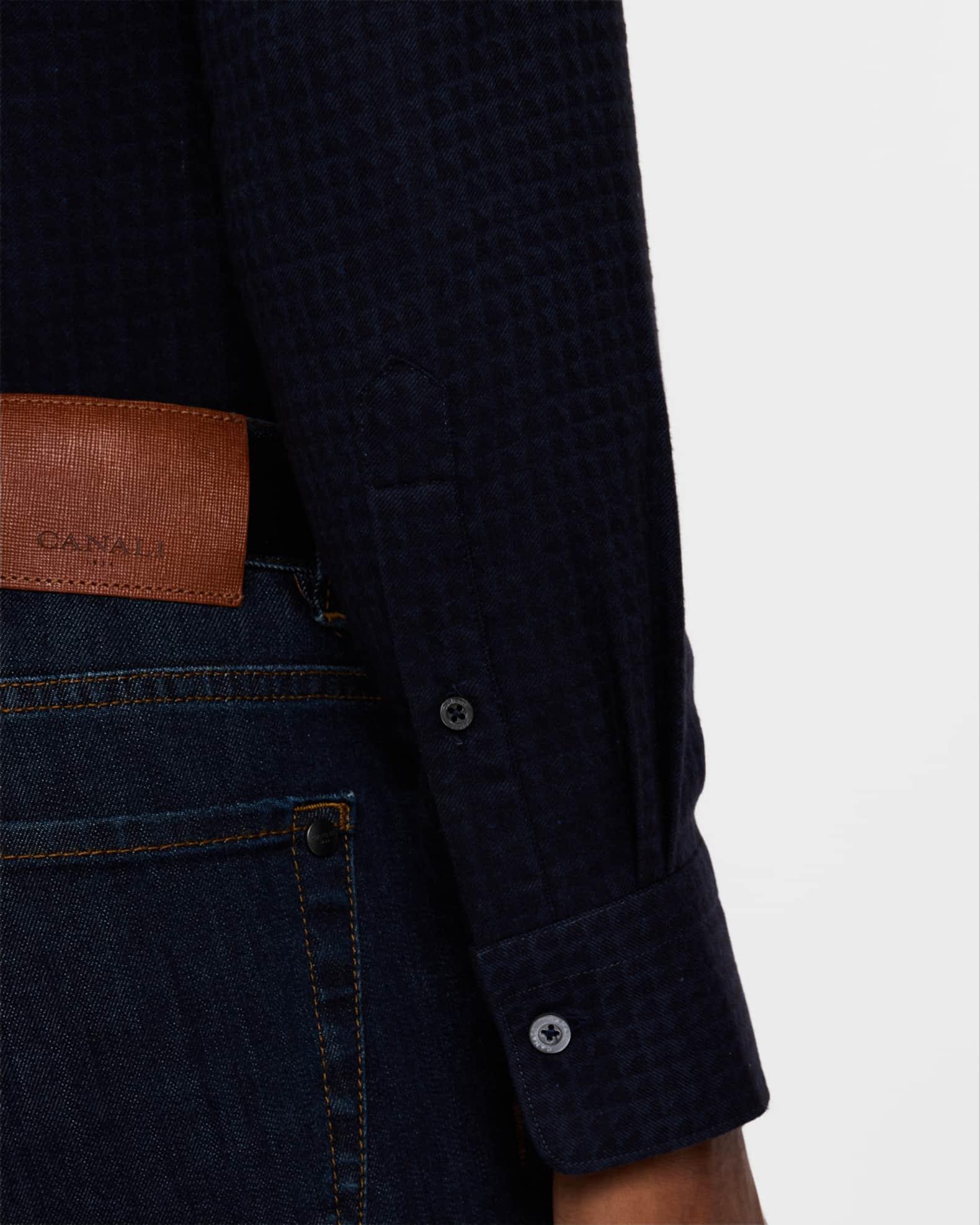 Men's Tonal Geometric Sport Shirt Product Image