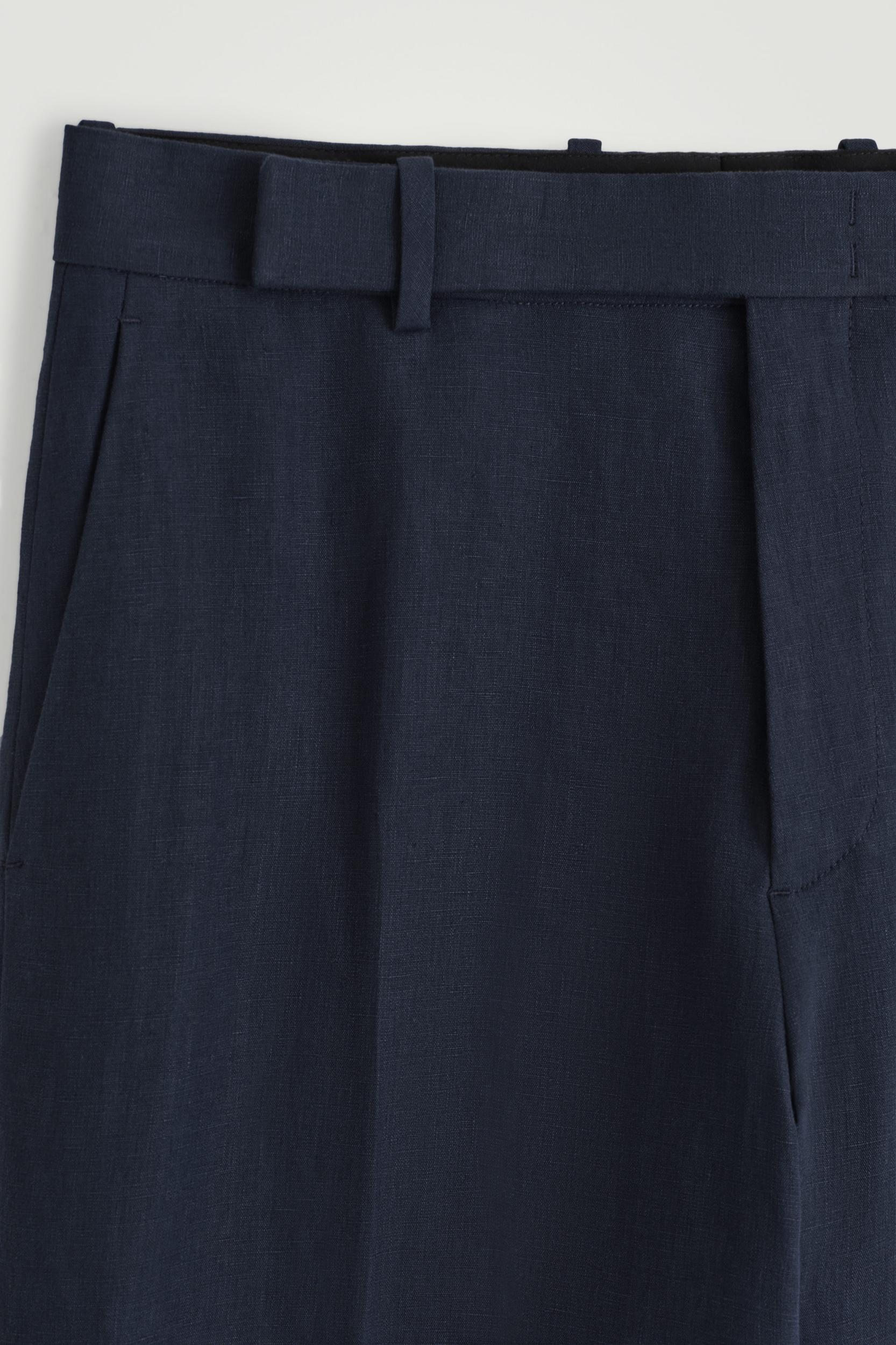 RELAXED LINEN STRAIGHT-LEG PANTS Product Image