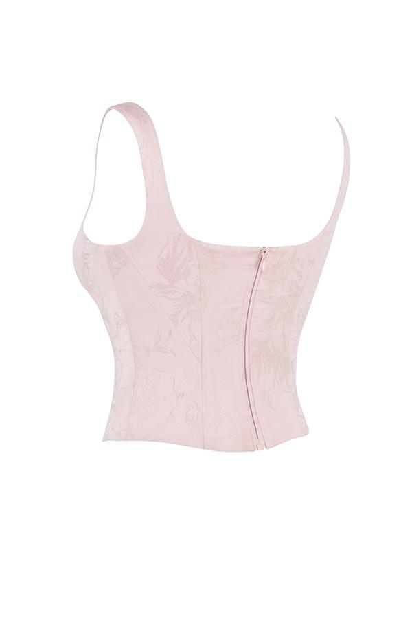 Rafa  pink floral satin longline corset - sale Product Image