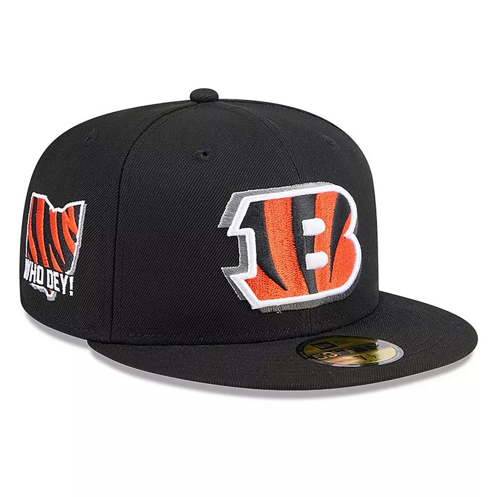 Men's New Era  Black Cincinnati Bengals 2024 NFL Draft 59FIFTY Fitted Hat, Size: 7 1/8 Product Image