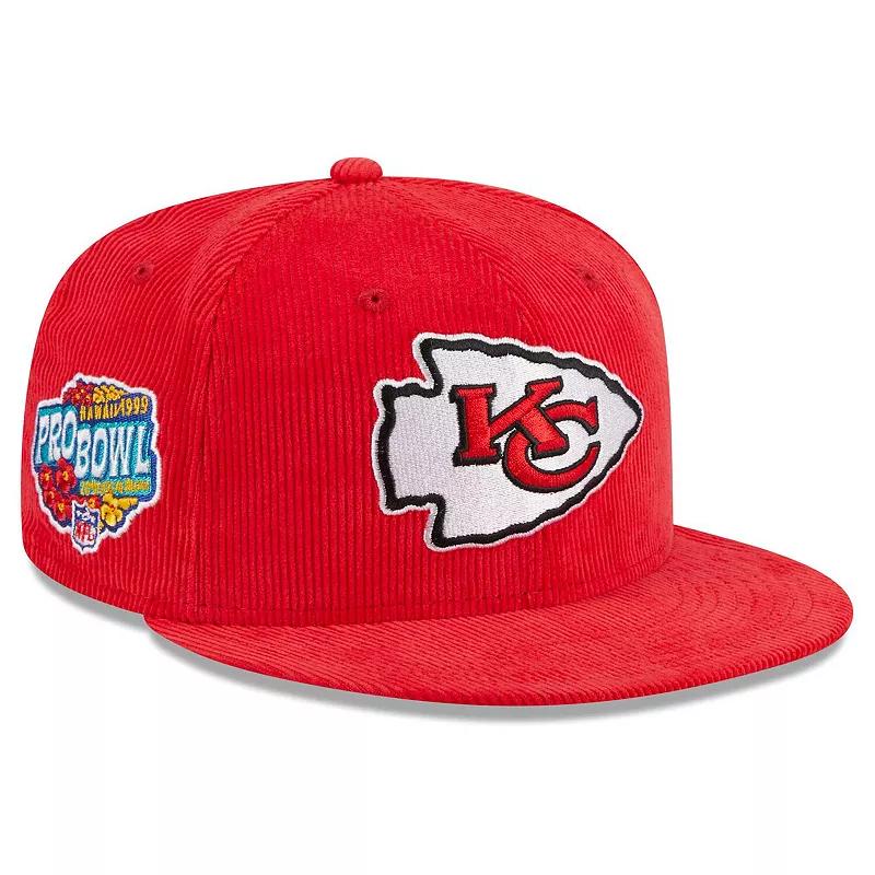 Men's New Era Red Kansas City Chiefs Throwback Cord 59FIFTY Fitted Hat,  Product Image