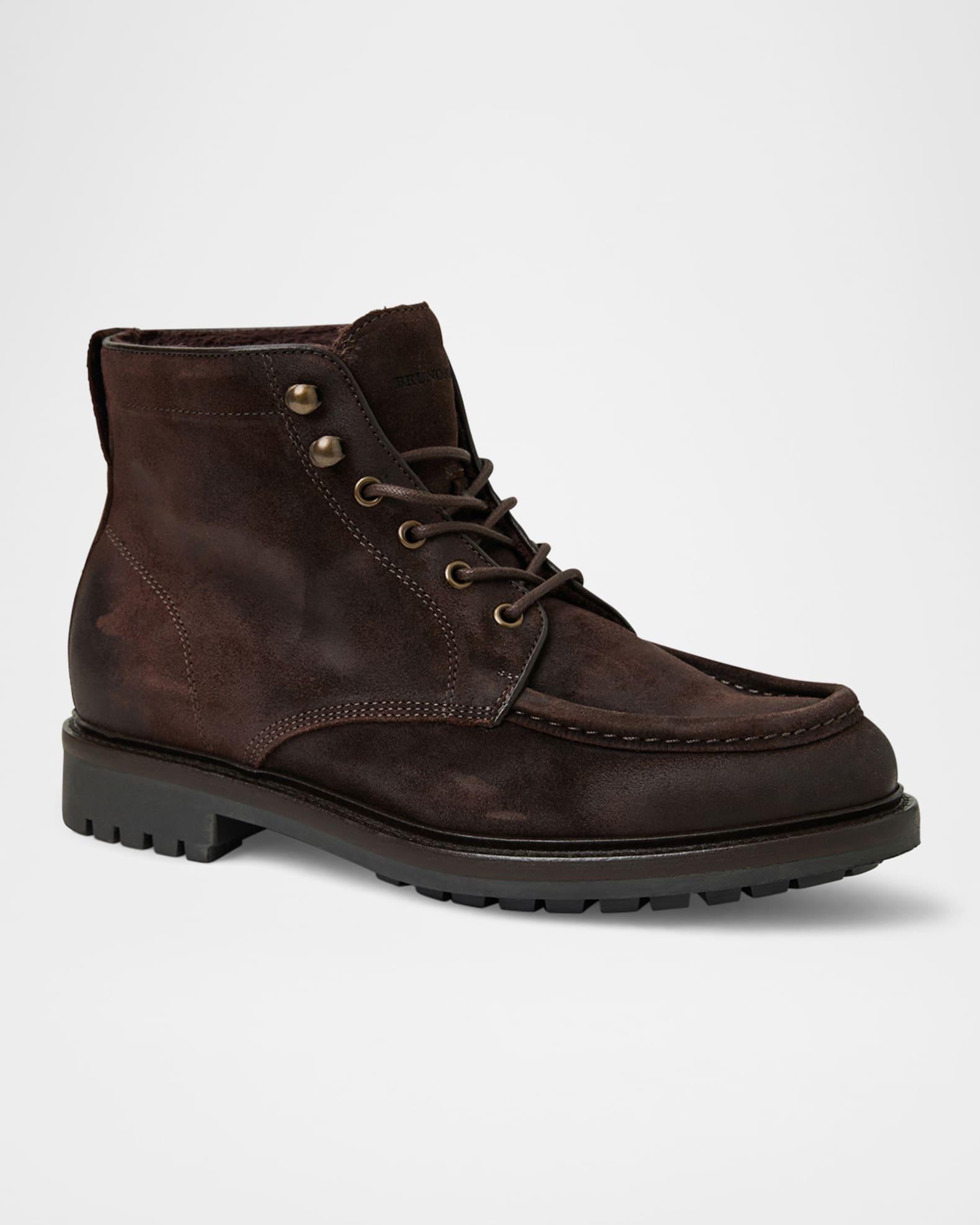 Men's Scotty Faux Fur-Lined Leather Lace-Up Boots Product Image