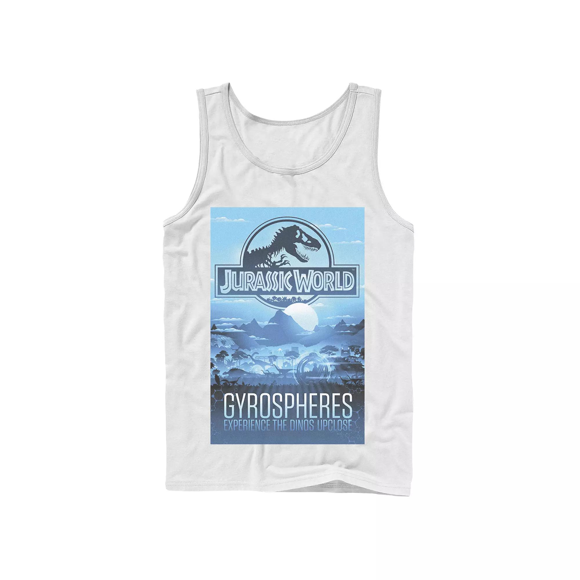 Men's Jurassic World Gyrospheres Tour Park Poster Graphic Tank Top,  Product Image