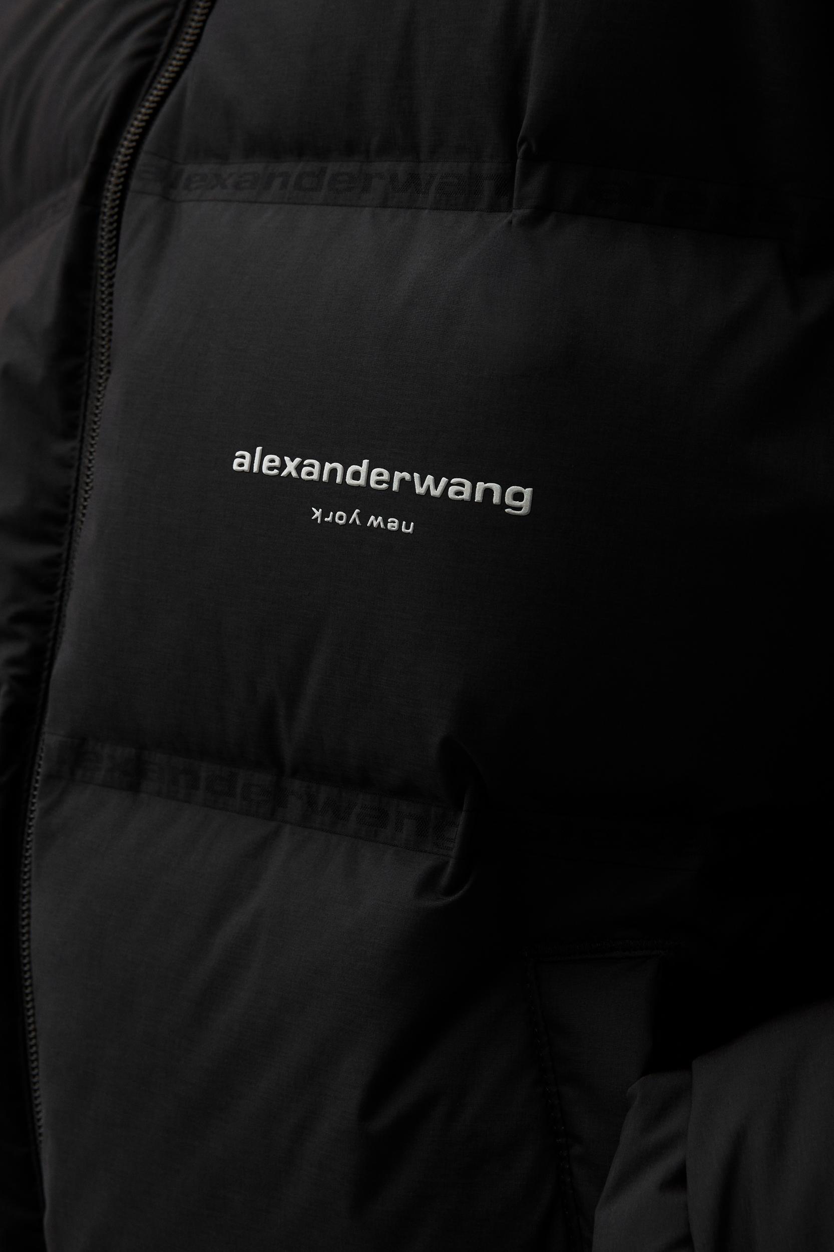 Cropped Puffer Coat With Reflective Logo Product Image
