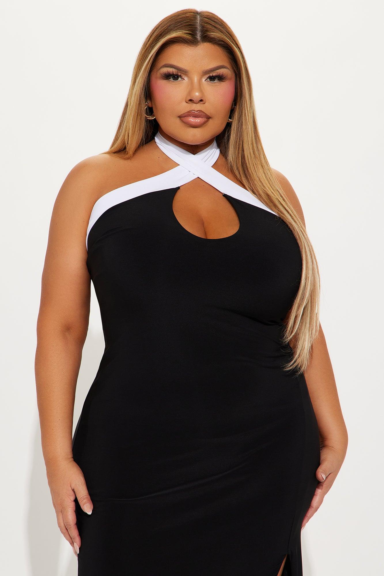 Dining Out Maxi Dress - Black/White Product Image