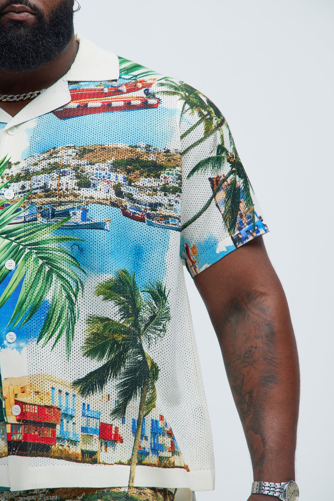 Mykonos Textured Shirt - Cream/combo Product Image