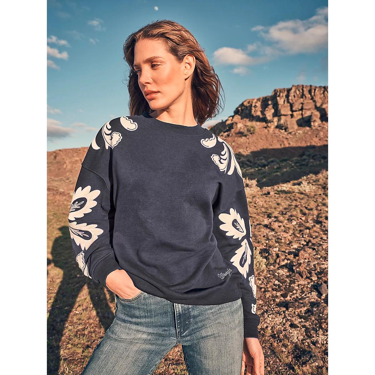 Women's Applique Sweatshirt in Dark Product Image