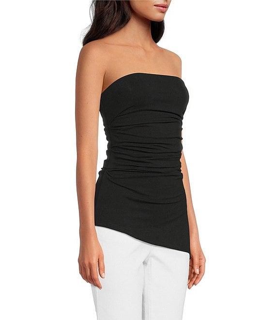 Good American Super Stretch Jersey Strapless Asymmetrical Hem Tube Top Product Image