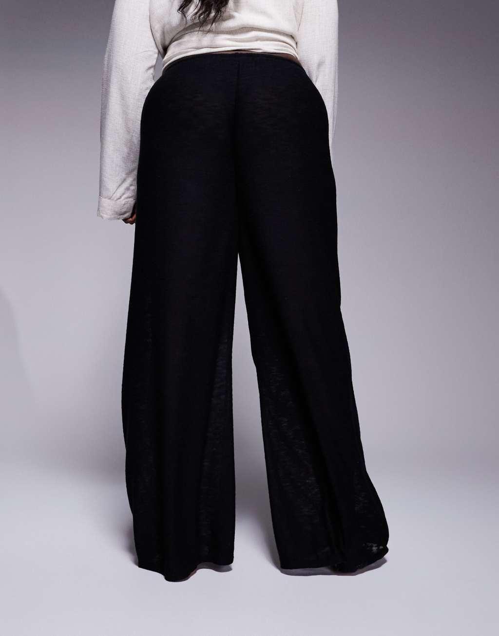 South Beach Curve knit beach pants in Black Product Image