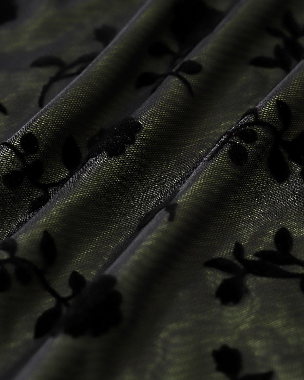 Black Floral Mesh Straight Mini Skirt Product Image