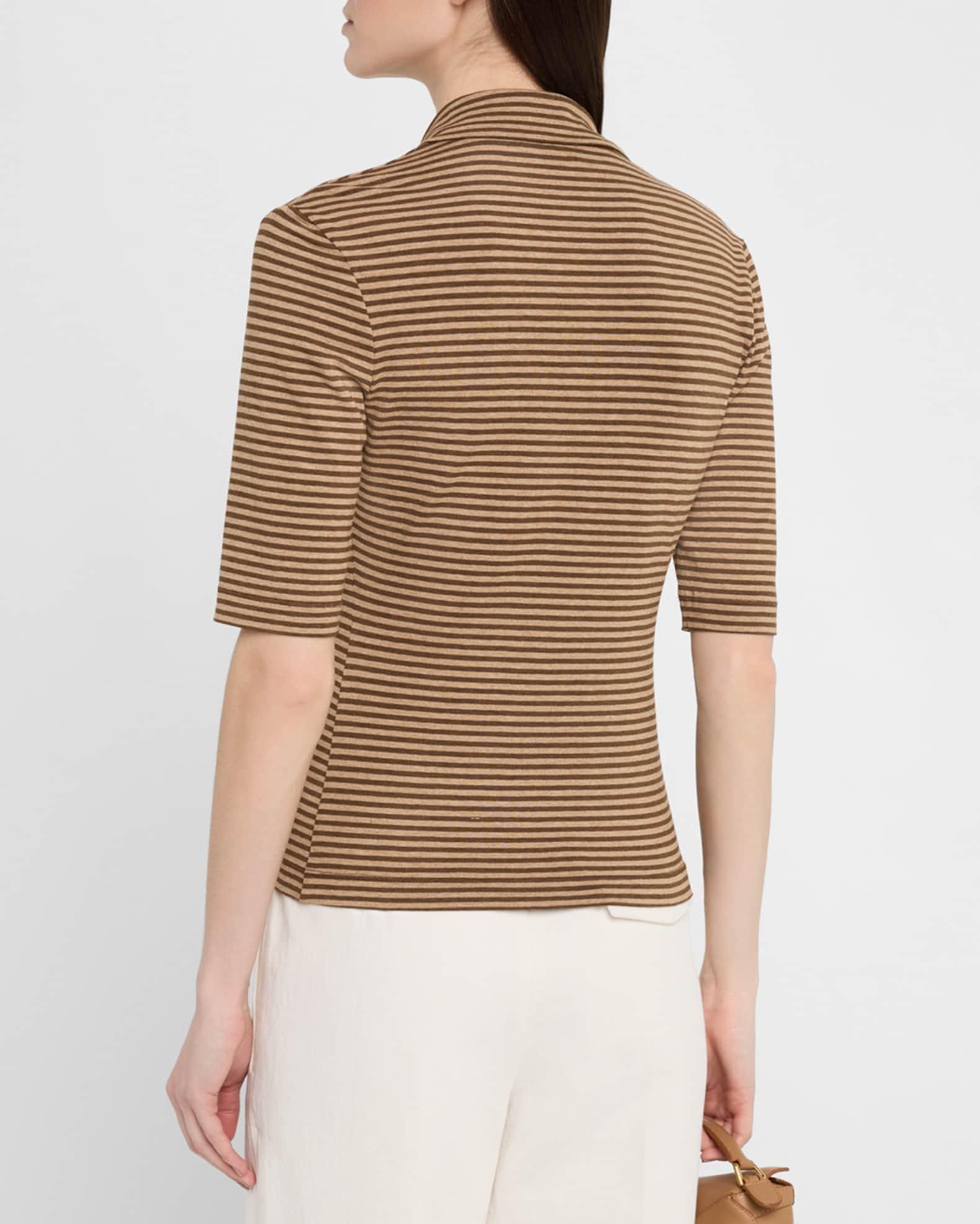 Striped Short-Sleeve Polo Shirt Product Image