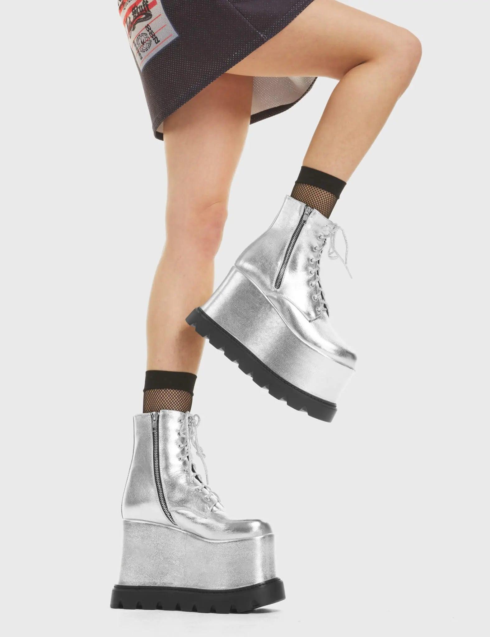 Up In Arms Chunky Platform Ankle Boots Product Image