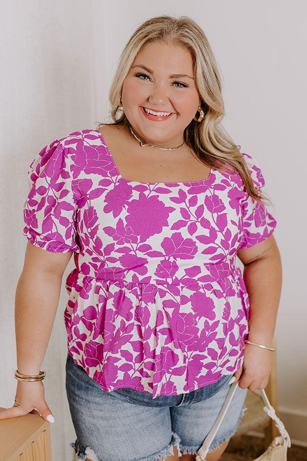 Floral Oasis Peplum Top Curves Product Image