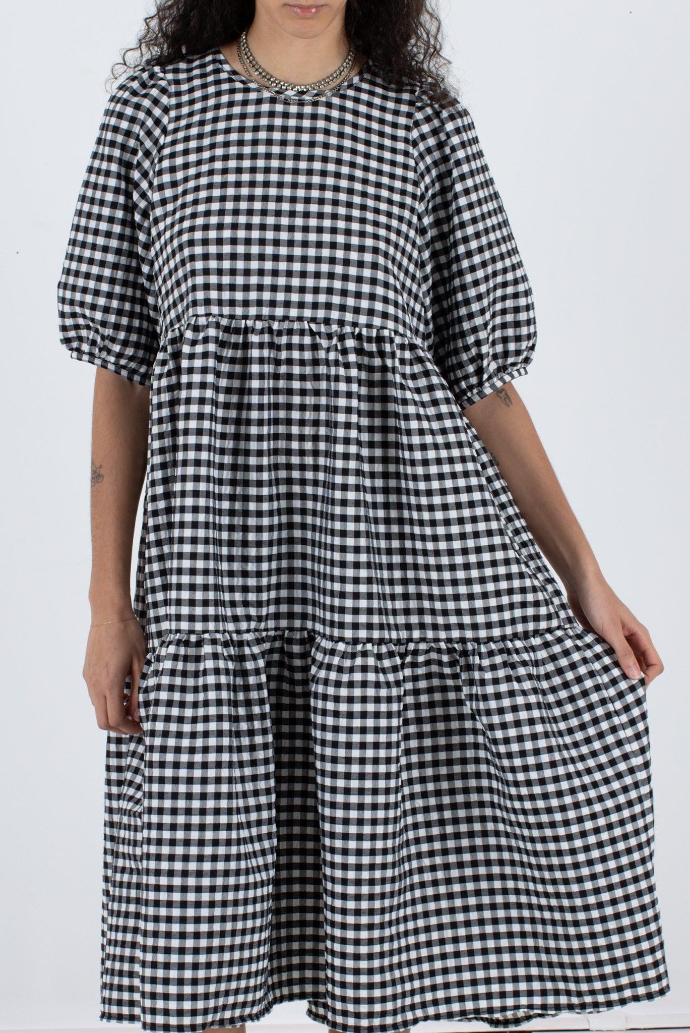 Rosemary Dress - Black Check Product Image