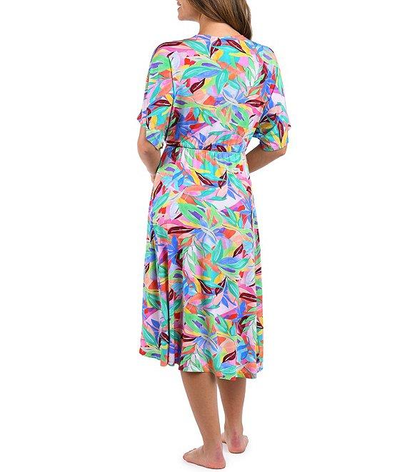 La Blanca Tropi-Flage Front Twist High-Low Midi Swim Cover-Up Dress Product Image